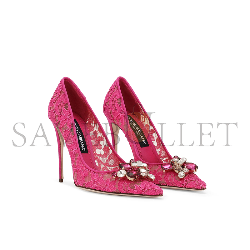 DOLCE GABBANA RAINBOW LACE PUMPS IN LUREX LACE CD1823AQ07480422